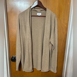 Croft & Barrow Tan Open Front Knit Cardigan 1X